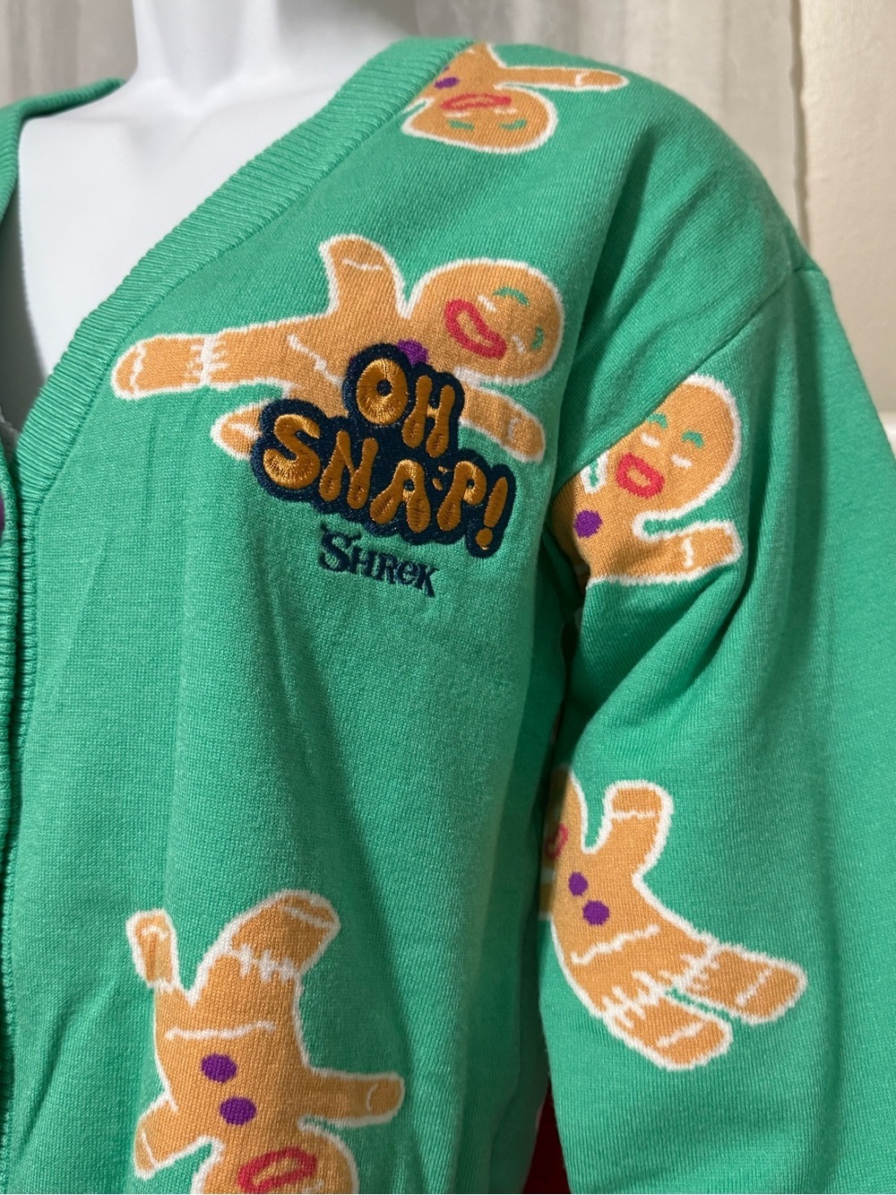 Green Gingerbread Button-Front Cardigan Sweater - Picture 2 of 6